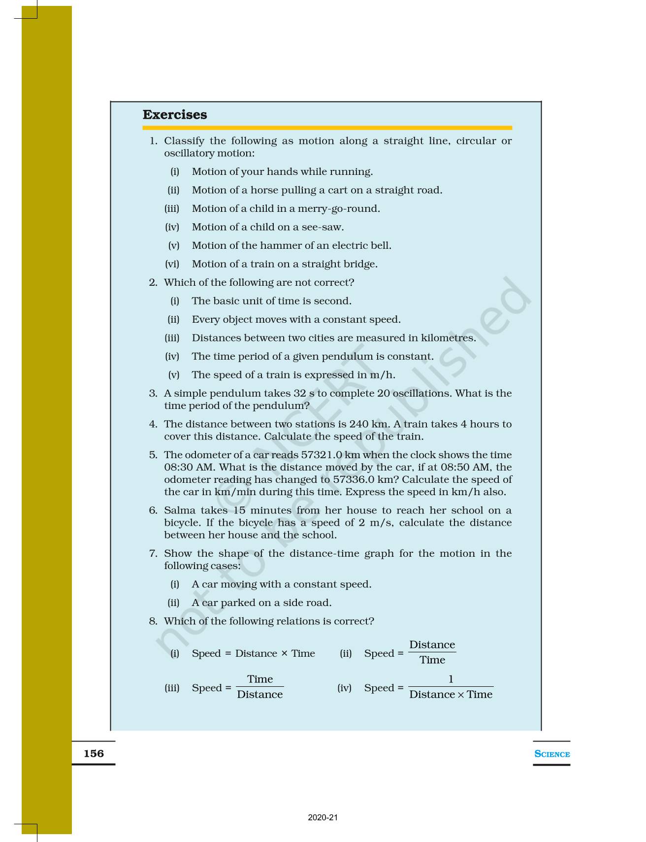 Motion And Time NCERT Book Of Class 7 Science